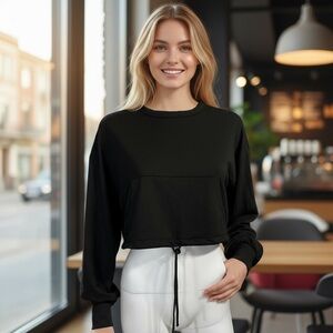 Black Crop Long Sleeve Sweater
New